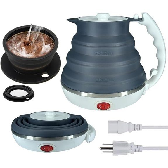 Collapsible Travel Electric Kettle with Pour-Over Dripper