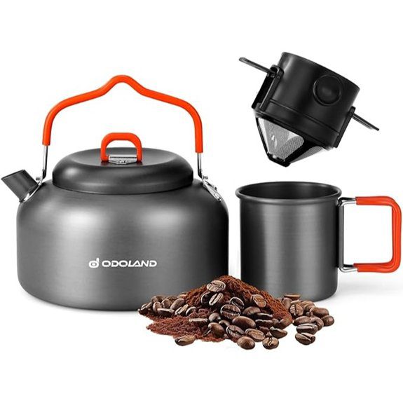 Odoland 1.2L Camping Coffee Pot with Mug