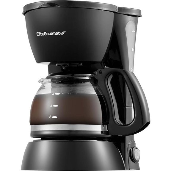 Elite Gourmet 4-Cup Automatic Brew & Drip Coffee Maker