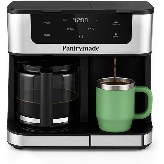 Dual Brew Coffee Maker: 12-Cup Carafe & Single-Serve