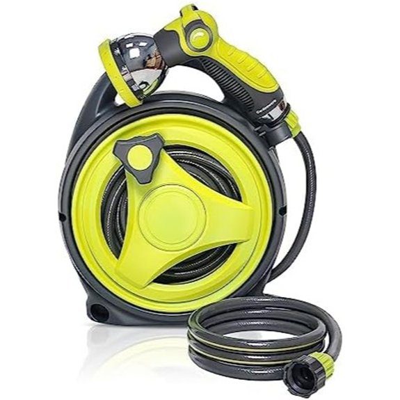 YASHINE 50ft Retractable Garden Hose Reel (Green)