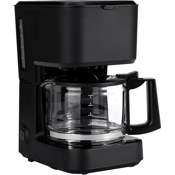 Amazon Basics 5-Cup Drip Coffee Maker Matte Black