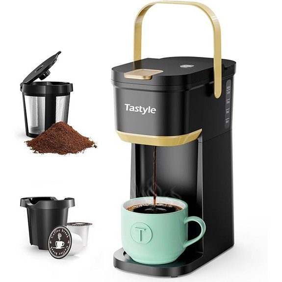 Portable Single-Serve Coffee Maker for K-Cups & Grounds