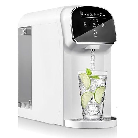 Aigerri Portable Countertop Reverse Osmosis Water Filter with UV 5-Stage RO Filtration System No Installation Needed 5:1 Pure to Drain Ratio Compact Water Purifier for Home Office & RV
