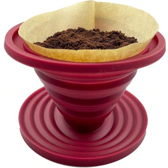 Collapsible Silicone Pour-Over Coffee Dripper (Red)
