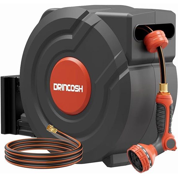 Retractable 130ft Wall-Mounted Garden Hose Reel
