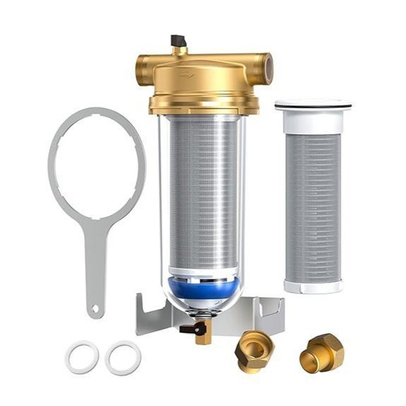 Waterdrop Mega Spin Down Sediment Filter Upgraded Reusable Backwash Whole House Water Filter System for City/Well Water 500 Micron+200 Micron,1 MNPT + 3/4“FNPT BPA Free