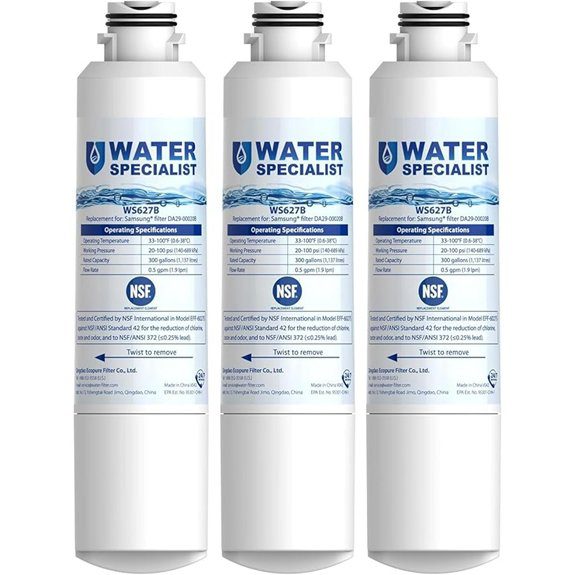 Waterspecialist DA29-00020B Samsung® Water Filter for Refrigerators Replacement for Samsung® DA29-00020B HAF-CIN RS25J500DSR RF28HMEDBSR HAF-CIN/EXP RF4287HARS RF28HFEDBSR 3 Filters
