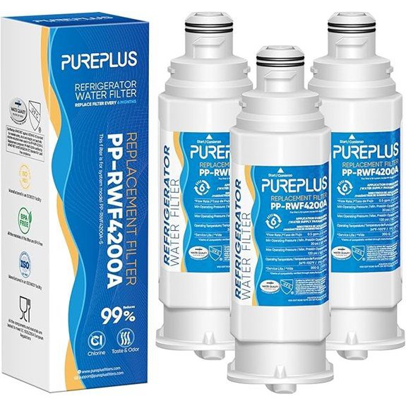 PUREPLUS DA97-17376B Replacement for Samsung HAF-QIN/EXP DA97-08006C RF28R7351SG RF28R7201SR RF28T5001SR RF24R7201SR RS27T5200SR RF23M8590SG RWF4200A Refrigerator Water Filter 3 Pack