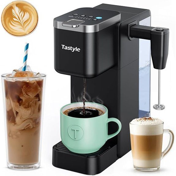 Single-Serve Coffee Maker with Detachable Milk Frother