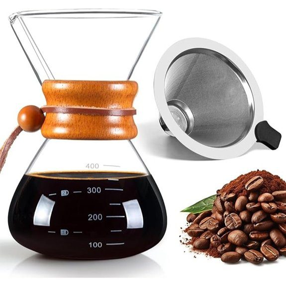 Pour Over Coffee Maker with Stainless Steel Filter