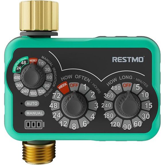 RESTMO 3-Dial Analog Garden Hose Sprinkler Timer