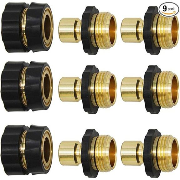 Triumpeek Garden Hose Quick Connect Fittings (9-Pack)