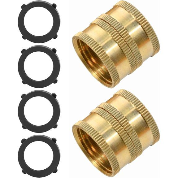 2-Pack 3/4 Dual Swivel Male-to-Male Hose Connector