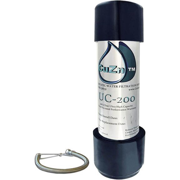 CuZn Under Sink Water Filter for Sink Faucet 5 Year Filter Life NSF/ANSI 42 & 372 Certified Reduces PFAs PFOS Lead Chlorine Inline Faucet Connection Improves Tap Water Taste