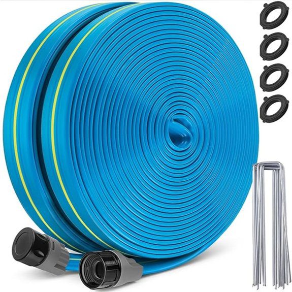 Winisok 100FT Flat Soaker Hose 3-Tube Lawn Irrigation