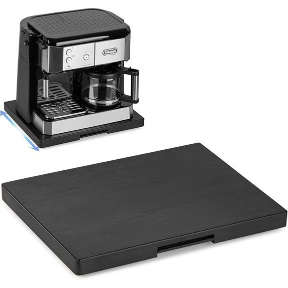 Wooden Appliance Slider Tray for Coffee Maker