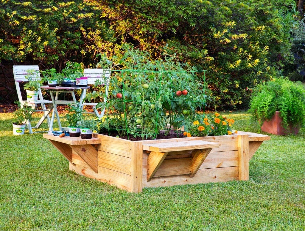 Bench-Style Raised Garden Bed - Raised Garden Bed for Hot Dry Summers